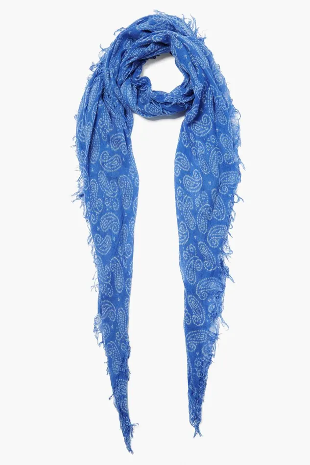 Chan Luu Scarves Women Cashmere And Silk Scarf Wedgewood Dotted Paisley