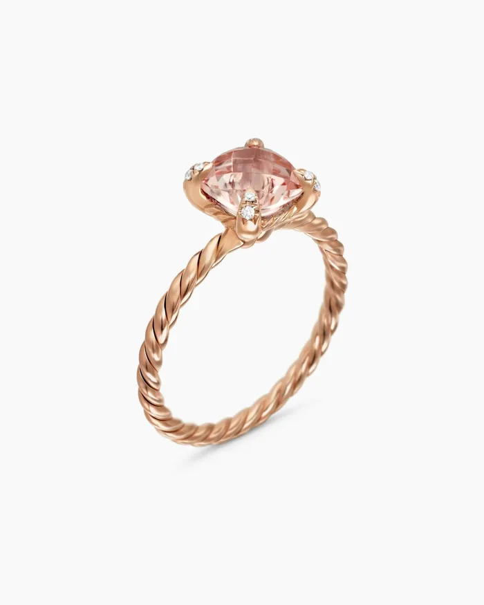 Chatelaine Ring In 18K Rose Gold With Diamonds 7mm Women David Yurman Petite