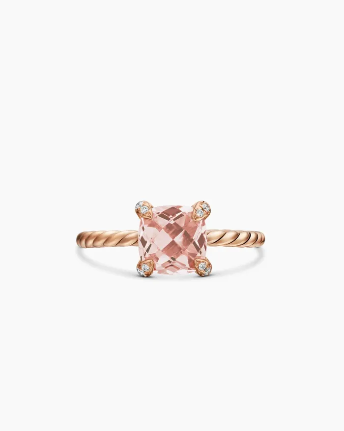 Chatelaine Ring In 18K Rose Gold With Diamonds 7mm Women David Yurman Petite