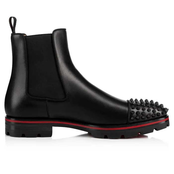 Christian Louboutin Boots Men Melon Spikes Boots 8211 Calf Leather 8211 Black