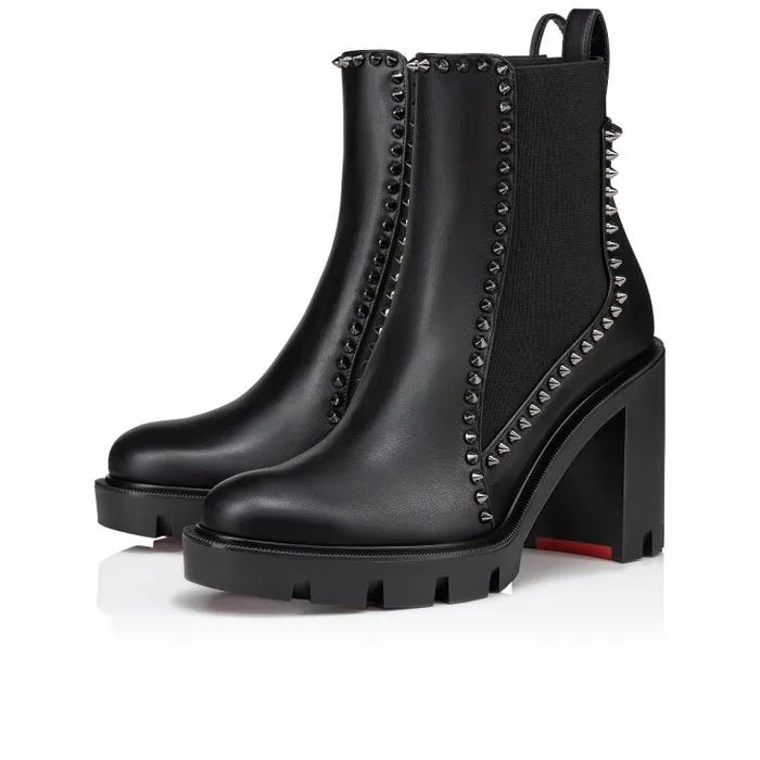 Christian Louboutin Boots Women Out Line Spikes Lug 70 Mm Boots 8211 Calf Leather And Spikes 8211 Black Christian Louboutin Boots Women Out Line Spikes Lug 70 Mm Boots 8211 Calf Leather And Spikes 8211 Black