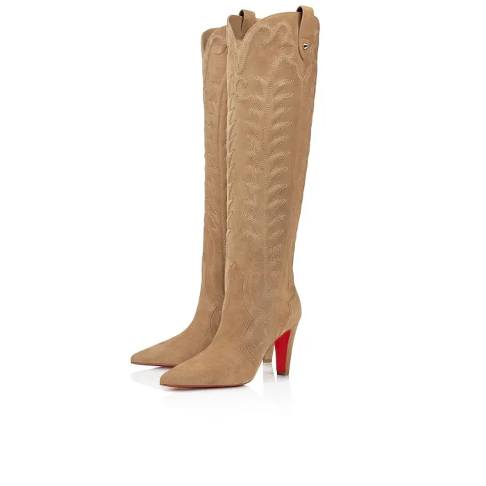 Christian Louboutin Boots Women Santia Botta 85 Mm Boots 8211 Veau Velours 8211 Lionne Christian Louboutin Boots Women Santia Botta 85 Mm Boots 8211 Veau Velours 8211 Lionne