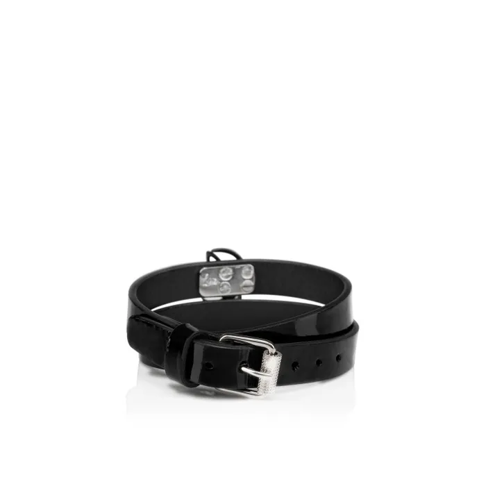 Christian Louboutin Bracelets WomenMen CL Logo Double Bracelet 8211 Vog Patent Leather 8211 Black