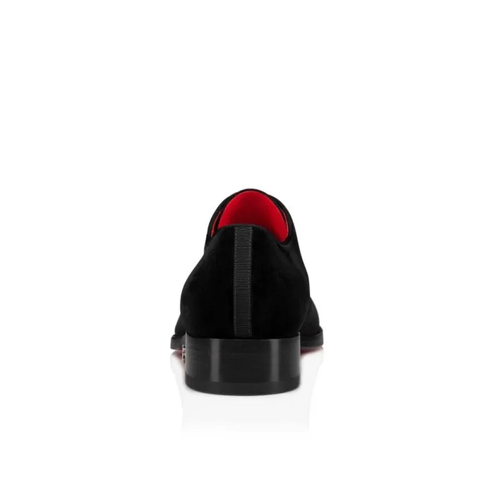 Christian Louboutin Buckles and Laceups Men Chambeliss Laceups 8211 Velvet And Patent Calf 8211 Black