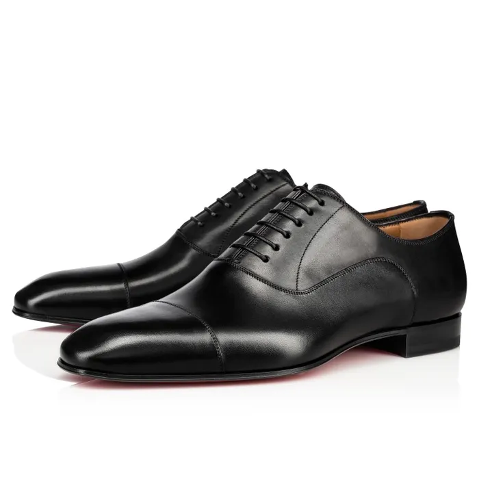 Christian Louboutin Buckles and Laceups Men Greggo Laceup Shoes 8211 Patinated Calf Leather 8211 Black