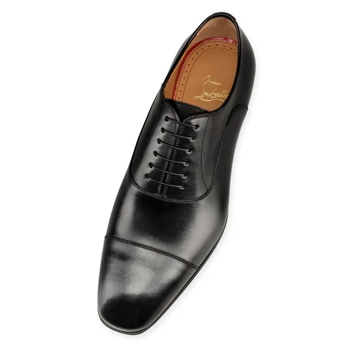Christian Louboutin Buckles and Laceups Men Greggo Laceup Shoes 8211 Patinated Calf Leather 8211 Black