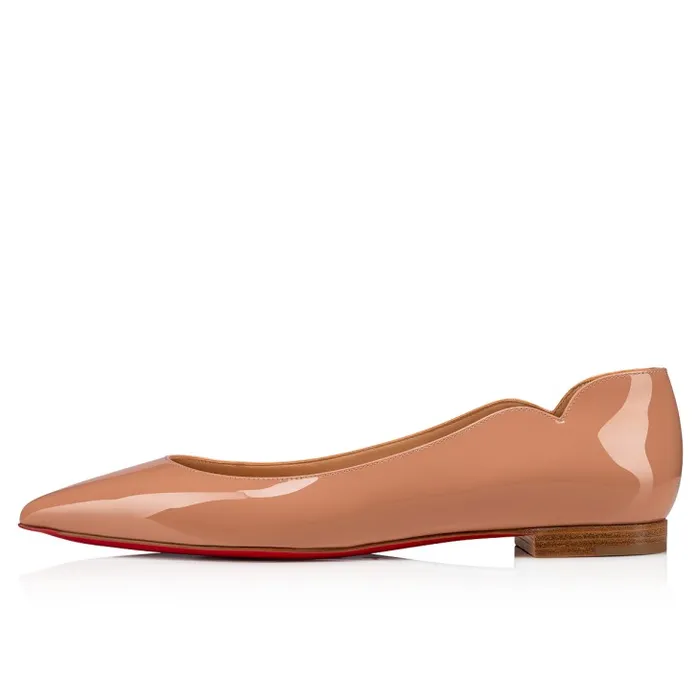 Christian Louboutin Flats and Loafers Women Hot Chickita Ballerinas 8211 Patent Calf Leather 8211 Blush