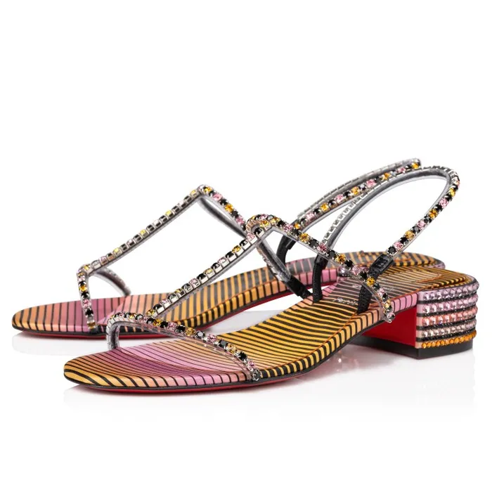 Christian Louboutin Flats and Loafers Women Simple Queenie Sandal Strass Aftersun 25 Mm Sandals 8211 Aftersun Printed Crepe Satin And Strass 8211 Multicolor Christian Louboutin Flats and Loafers Women Simple Queenie Sandal Strass Aftersun 25 Mm Sandals 8211 Aftersun Printed Crepe Satin And Strass 8211 Multicolor