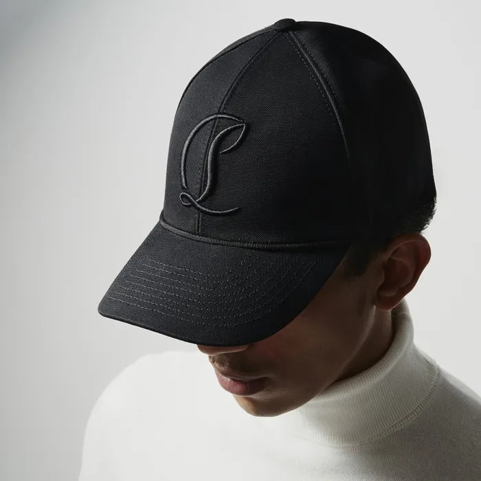 Christian Louboutin Hats WomenMen Mooncrest Baseball Cap 8211 Canva 8211 Black