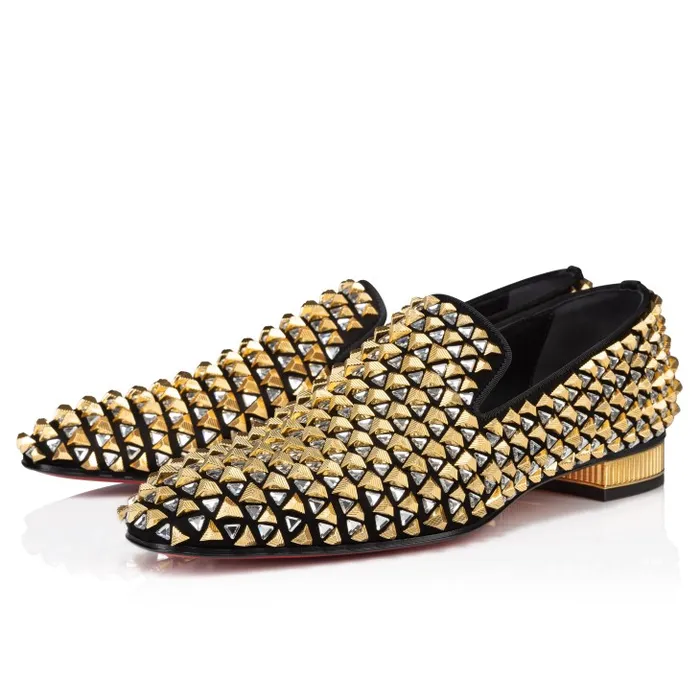 Christian Louboutin Loafers and Moccasins Men Croconaki Loafers 8211 Suede 8211 Black