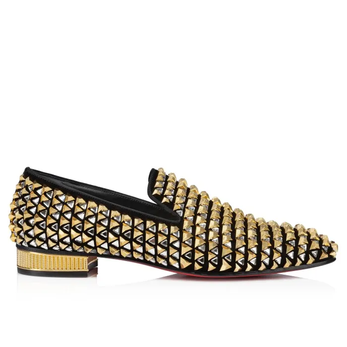 Christian Louboutin Loafers and Moccasins Men Croconaki Loafers 8211 Suede 8211 Black