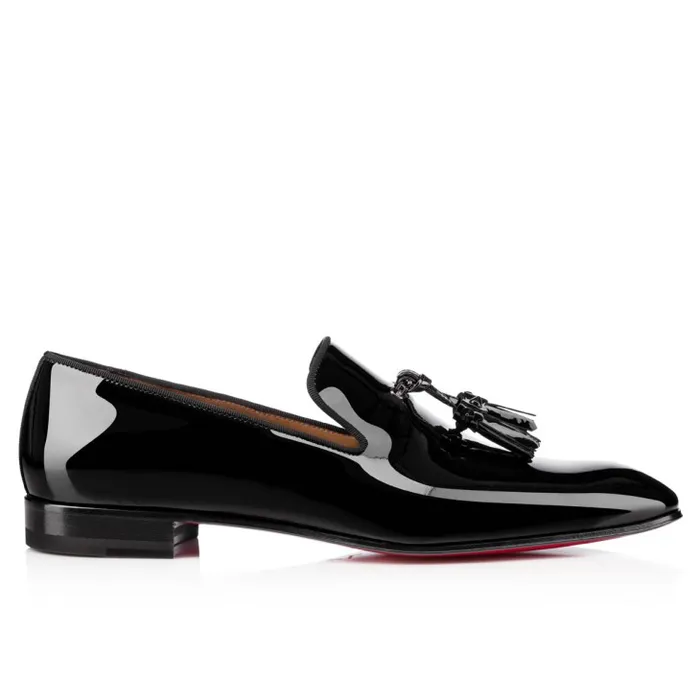 Christian Louboutin Loafers and Moccasins Men Dandelion Tassel Loafers 8211 Patent Calf Leather 8211 Black