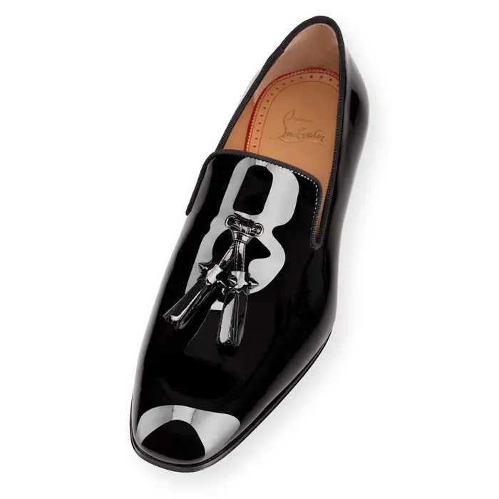 Christian Louboutin Loafers and Moccasins Men Dandelion Tassel Loafers 8211 Patent Calf Leather 8211 Black