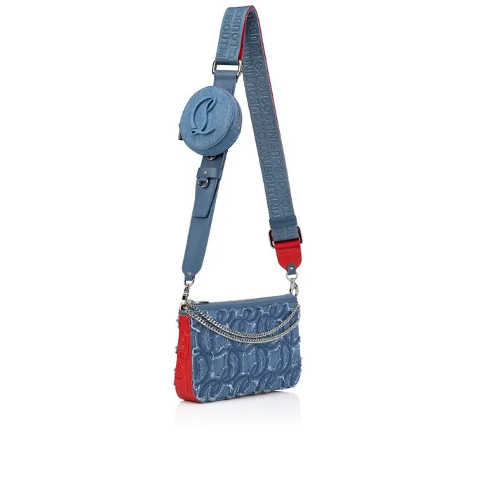 Christian Louboutin Mini Bags Women Loubila Crossbody Bag 8211 Denim Embroidered 8211 Blue