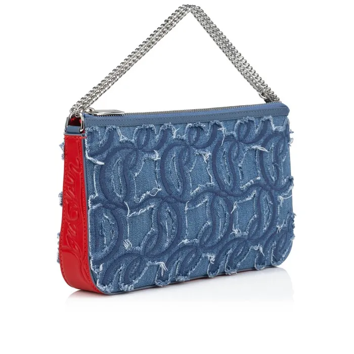 Christian Louboutin Mini Bags Women Loubila Crossbody Bag 8211 Denim Embroidered 8211 Blue