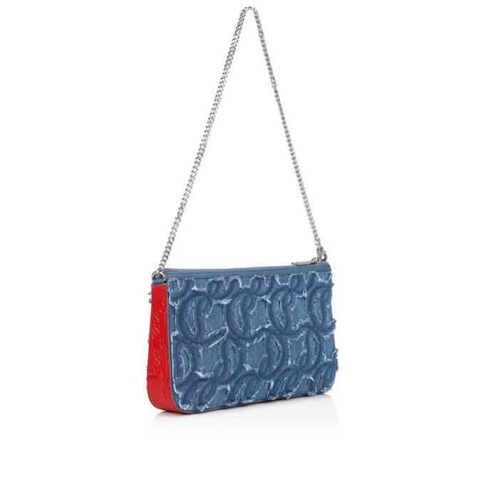 Christian Louboutin Mini Bags Women Loubila Crossbody Bag 8211 Denim Embroidered 8211 Blue