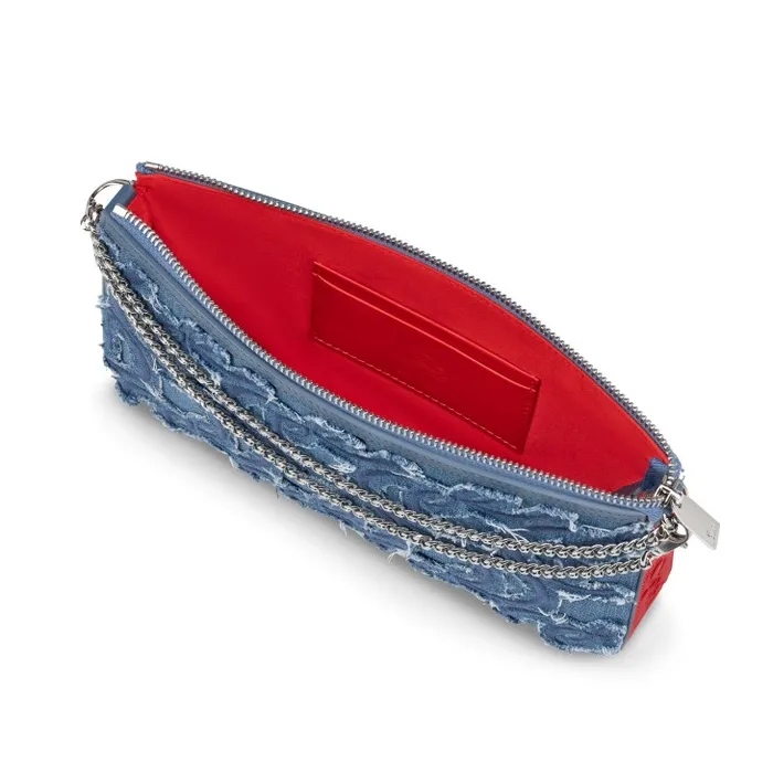 Christian Louboutin Mini Bags Women Loubila Crossbody Bag 8211 Denim Embroidered 8211 Blue