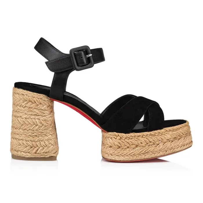 Christian Louboutin Platforms Women Calakala 85 Mm Espadrilles 8211 Suede And Calf Leather 8211 Black