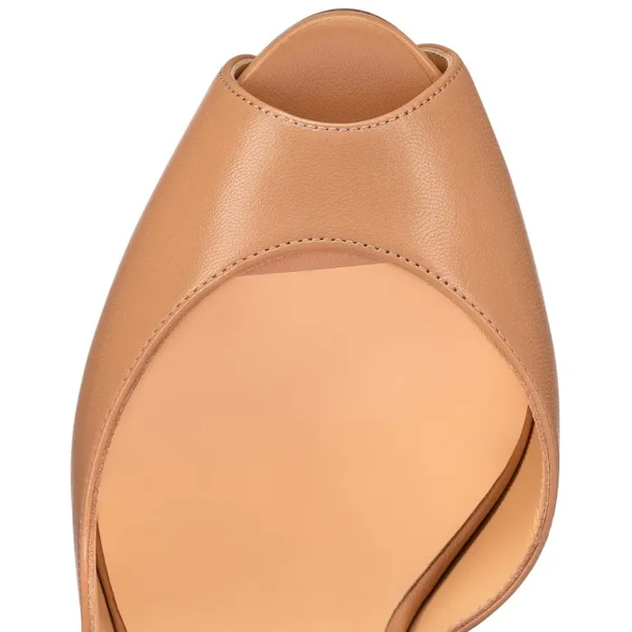 Christian Louboutin Platforms Women Jenlove Alta 120 Mm Open Toe Pumps 8211 Leather 8211 Blush