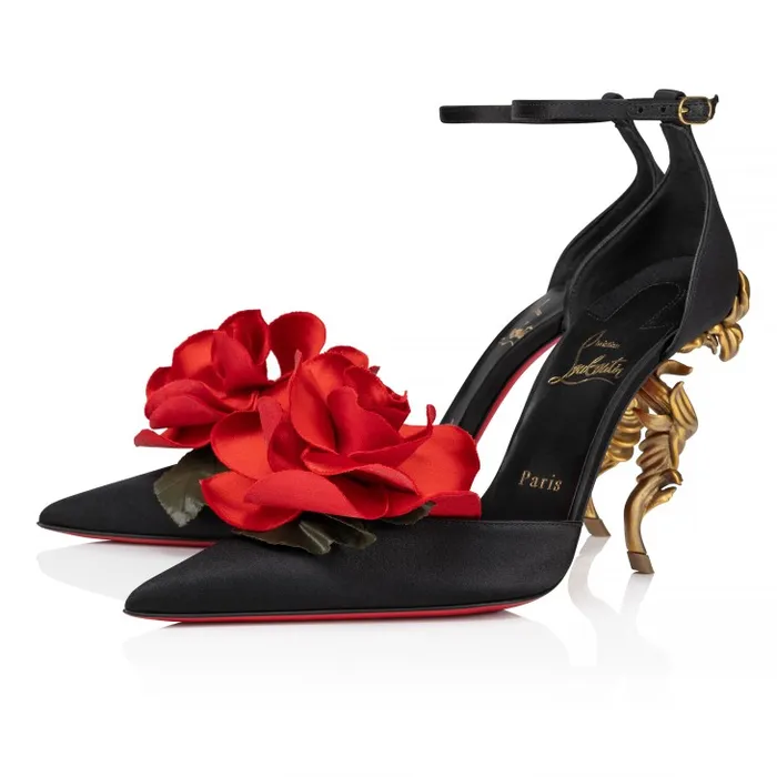 Christian Louboutin Pumps Women Bellarose 100 Mm Strappy Pumps 8211 Crepe Satin 8211 Black