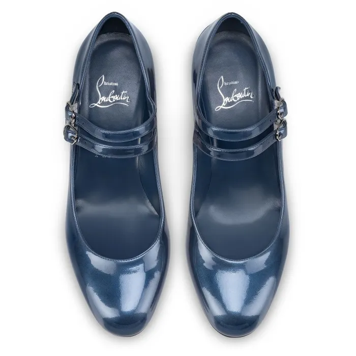 Christian Louboutin Pumps Women Miss Jane 55 Mm Mary Janes 8211 Iridescent Patent Leather 8211 Denim