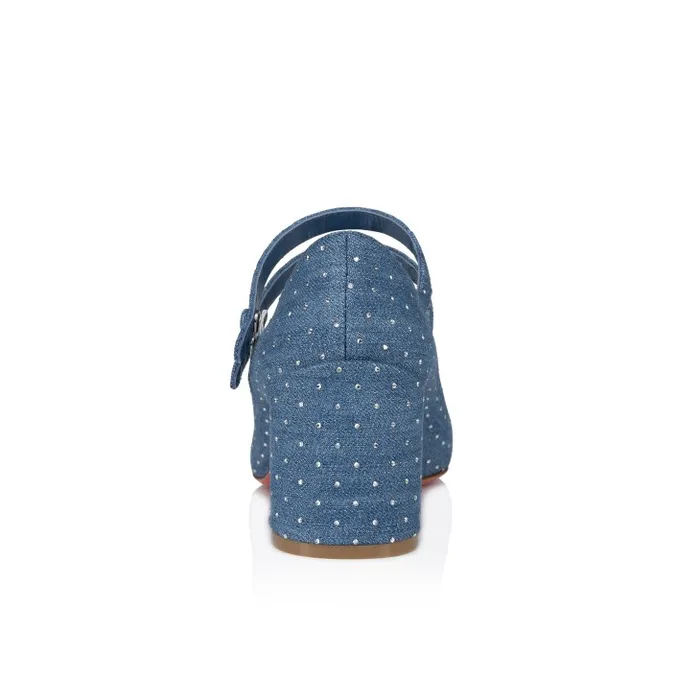 Christian Louboutin Pumps Women Miss Jane Plum Strass 55 Mm Mary Janes 8211 Denim And Strass 8211 Denim