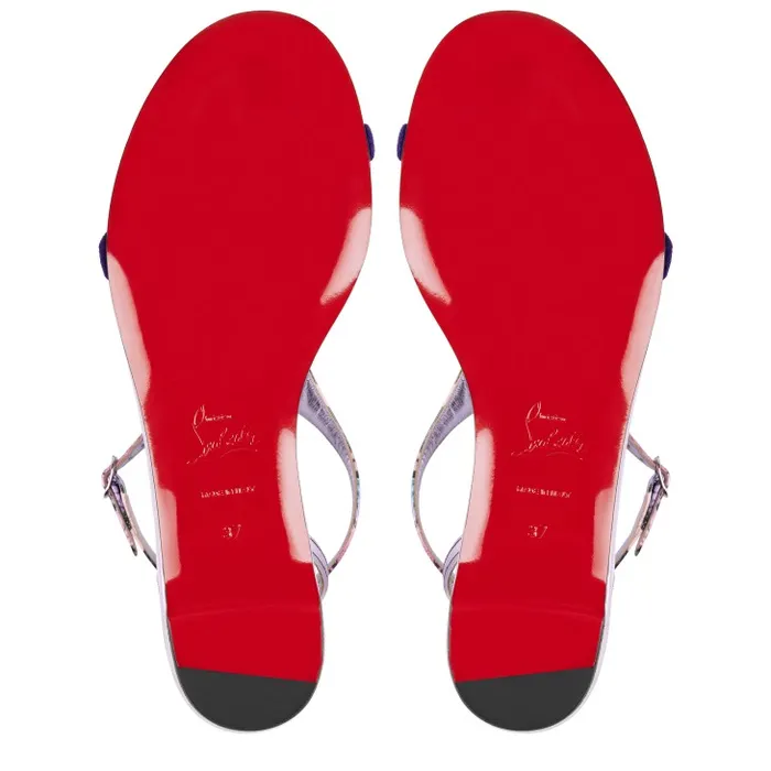 Christian Louboutin Sandals and Slides Women Athinita Strappy Sandals 8211 Veau Velours Prahina Patent Calf Leather And Specchio Leather 8211 Calipso