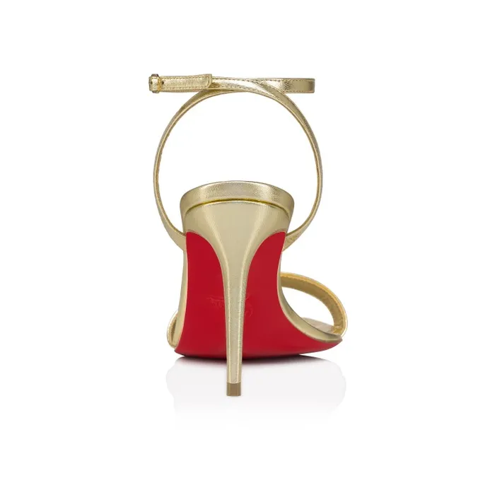 Christian Louboutin Sandals and Slides Women Loubigirl 85mm Strappy Sandals 8211 Leather 8211 Platine