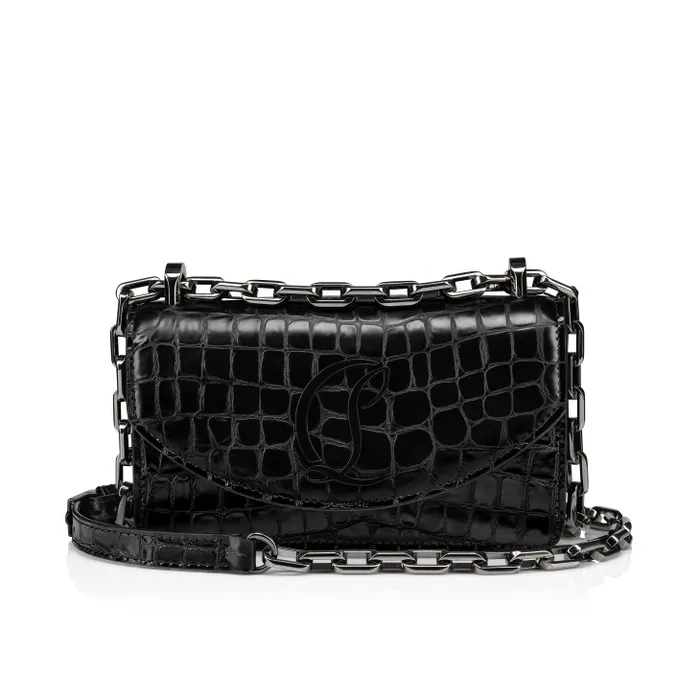 Christian Louboutin Shoulder Bags Women Loubi54 Mini Crossbody Bag 8211 Alligator Embossed Calf Leather 8211 Black Christian Louboutin Shoulder Bags Women Loubi54 Mini Crossbody Bag 8211 Alligator Embossed Calf Leather 8211 Black