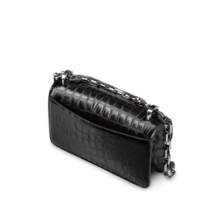 Christian Louboutin Shoulder Bags Women Loubi54 Mini Crossbody Bag 8211 Alligator Embossed Calf Leather 8211 Black
