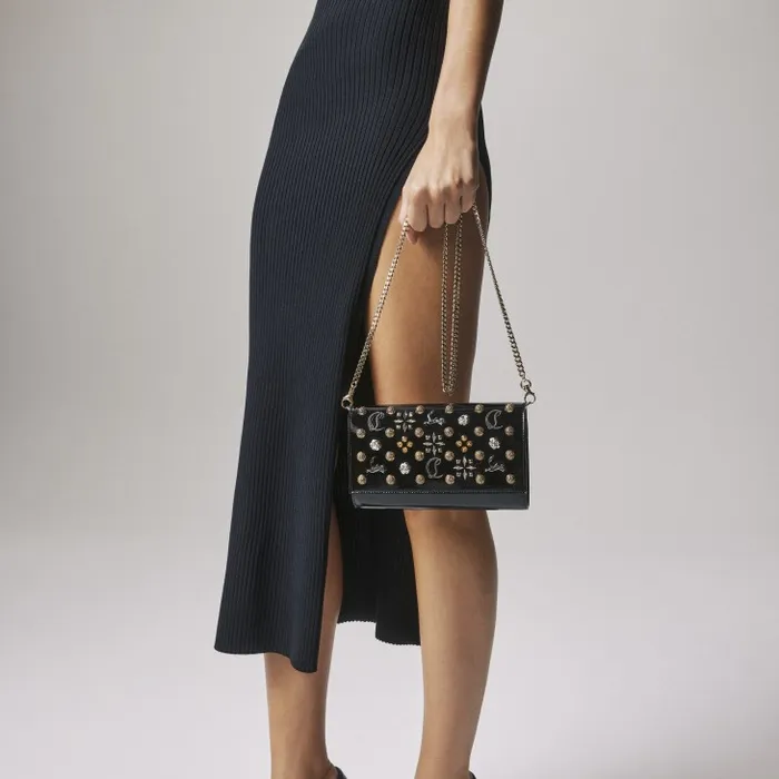 Christian Louboutin Shoulder Bags Women Paloma Clutch 8211 Vog Patent Leather And Spikes La Belle 8211 Black Christian Louboutin Shoulder Bags Women Paloma Clutch 8211 Vog Patent Leather And Spikes La Belle 8211 Black