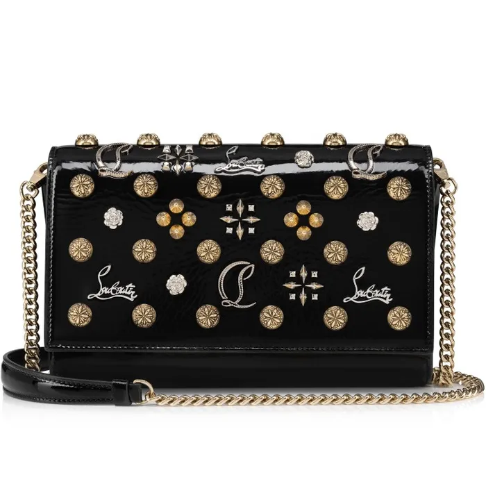 Christian Louboutin Shoulder Bags Women Paloma Clutch 8211 Vog Patent Leather And Spikes La Belle 8211 Black
