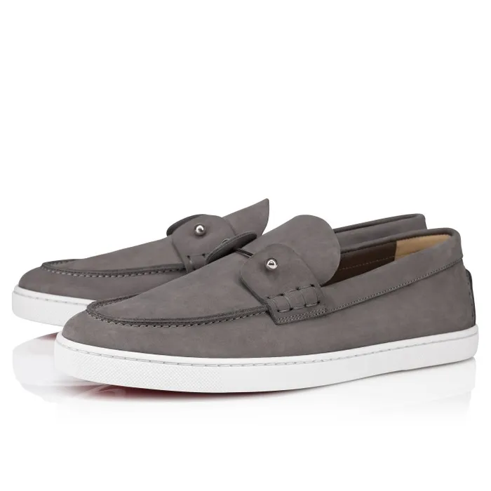 Christian Louboutin Sneakers Men Chambeliboat Boat Shoes 8211 Reversed Nubuck Leather 8211 Smoky Christian Louboutin Sneakers Men Chambeliboat Boat Shoes 8211 Reversed Nubuck Leather 8211 Smoky
