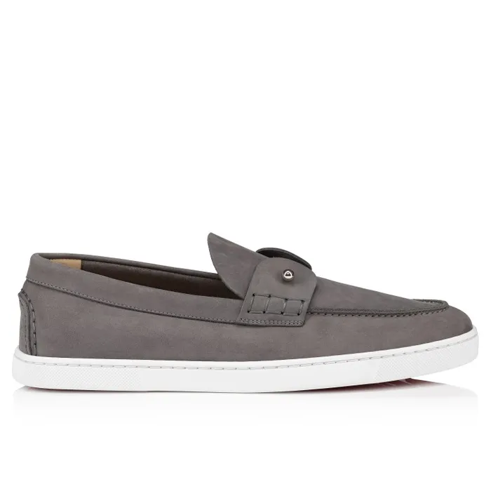 Christian Louboutin Sneakers Men Chambeliboat Boat Shoes 8211 Reversed Nubuck Leather 8211 Smoky