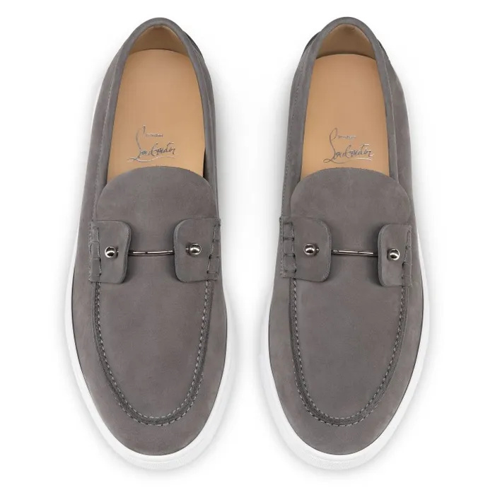 Christian Louboutin Sneakers Men Chambeliboat Boat Shoes 8211 Reversed Nubuck Leather 8211 Smoky