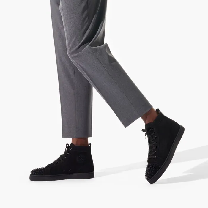 Christian Louboutin Sneakers Men Lou Spikes Hightop Sneakers 8211 Suede 8211 Black Christian Louboutin Sneakers Men Lou Spikes Hightop Sneakers 8211 Suede 8211 Black