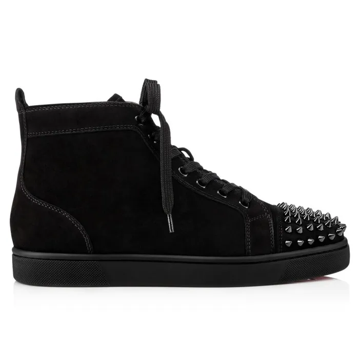 Christian Louboutin Sneakers Men Lou Spikes Hightop Sneakers 8211 Suede 8211 Black