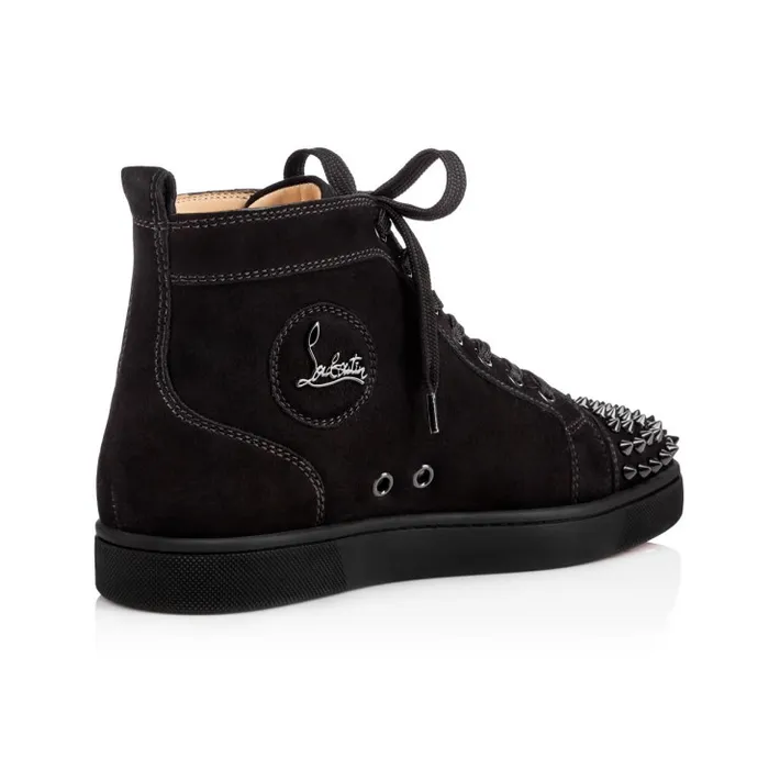 Christian Louboutin Sneakers Men Lou Spikes Hightop Sneakers 8211 Suede 8211 Black