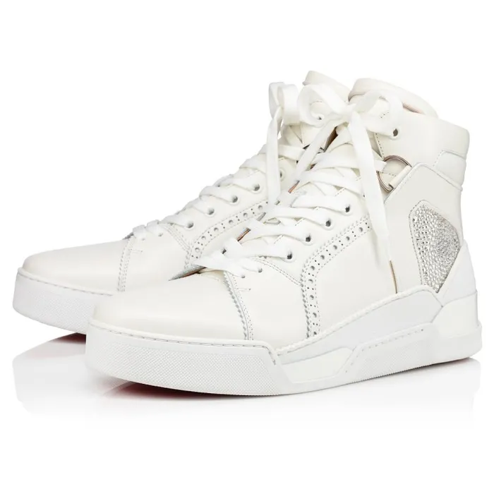 Christian Louboutin Sneakers Men Loubikick Strass Hightop Sneakers 8211 Calf Leather 8211 White Christian Louboutin Sneakers Men Loubikick Strass Hightop Sneakers 8211 Calf Leather 8211 White