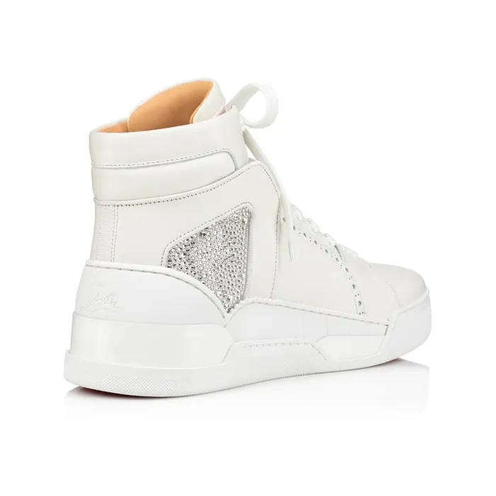 Christian Louboutin Sneakers Men Loubikick Strass Hightop Sneakers 8211 Calf Leather 8211 White