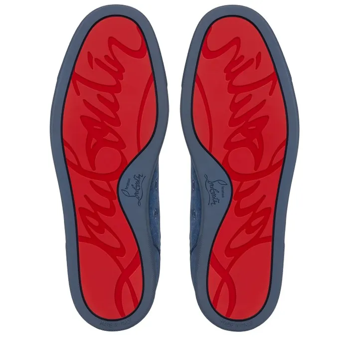Christian Louboutin Sneakers Men Louis Junior P Pik Pik Strass Sneakers 8211 Veau Velours Spikes And Strass 8211 Denim
