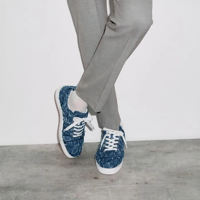 Christian Louboutin Sneakers Men Louis Junior Sneakers 8211 Denim Embroidered 8211 Denim Christian Louboutin Sneakers Men Louis Junior Sneakers 8211 Denim Embroidered 8211 Denim