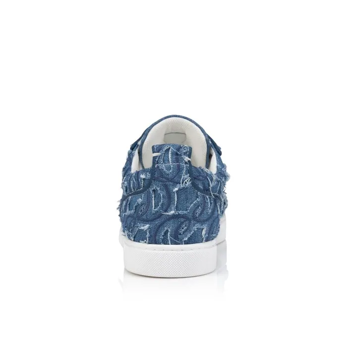 Christian Louboutin Sneakers Men Louis Junior Sneakers 8211 Denim Embroidered 8211 Denim