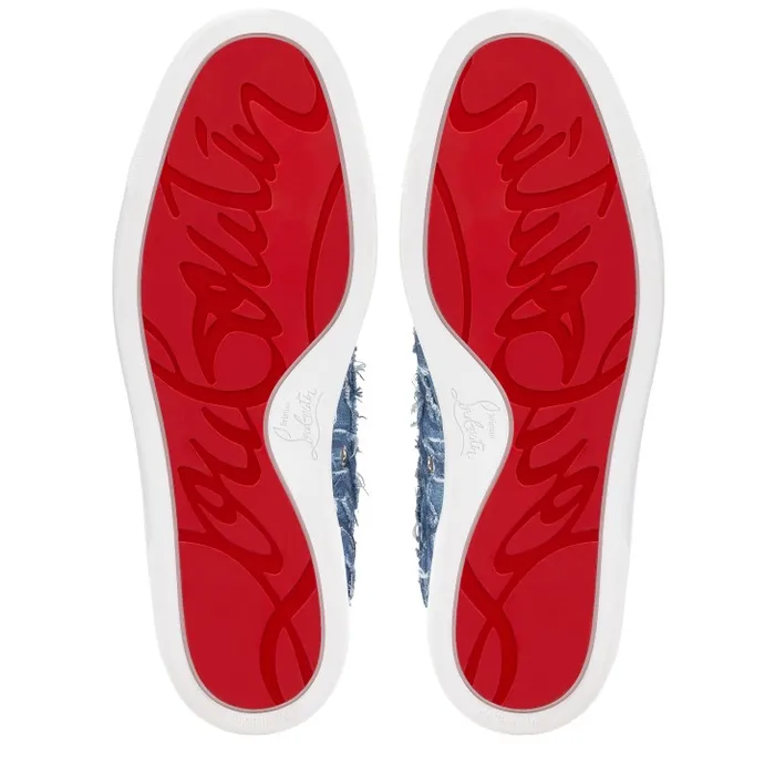 Christian Louboutin Sneakers Men Louis Junior Sneakers 8211 Denim Embroidered 8211 Denim