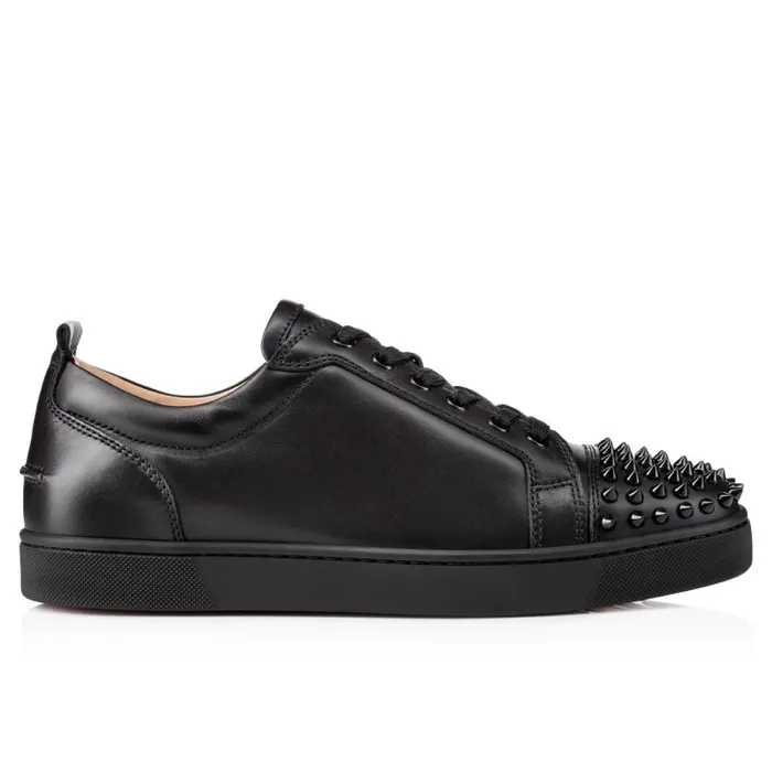 Christian Louboutin Sneakers Men Louis Junior Spikes Sneakers 8211 Calf Leather And Spikes 8211 Black