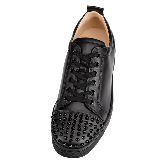 Christian Louboutin Sneakers Men Louis Junior Spikes Sneakers 8211 Calf Leather And Spikes 8211 Black