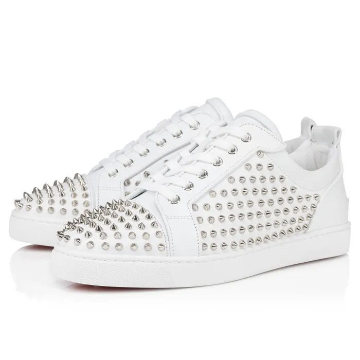 Christian Louboutin Sneakers Men Louis Spikes Junior Sneakers 8211 Calf Leather And Spikes 8211 White