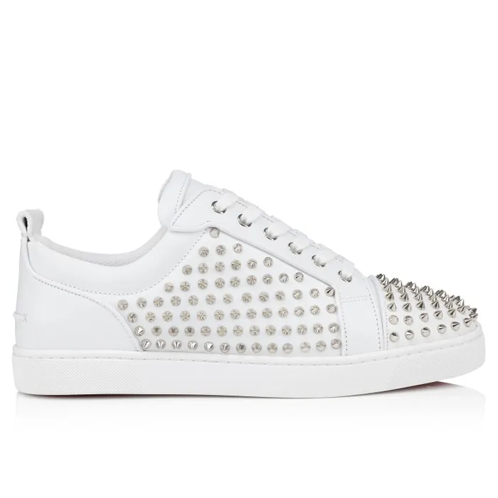 Christian Louboutin Sneakers Men Louis Spikes Junior Sneakers 8211 Calf Leather And Spikes 8211 White