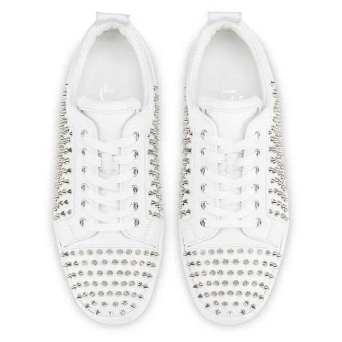 Christian Louboutin Sneakers Men Louis Spikes Junior Sneakers 8211 Calf Leather And Spikes 8211 White