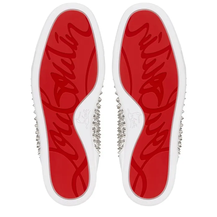 Christian Louboutin Sneakers Men Louis Spikes Junior Sneakers 8211 Calf Leather And Spikes 8211 White